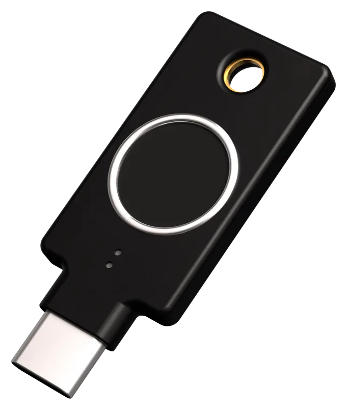 YubiKey C Bio FIDO Edition USB-C biometric security key with fingerprint sensor